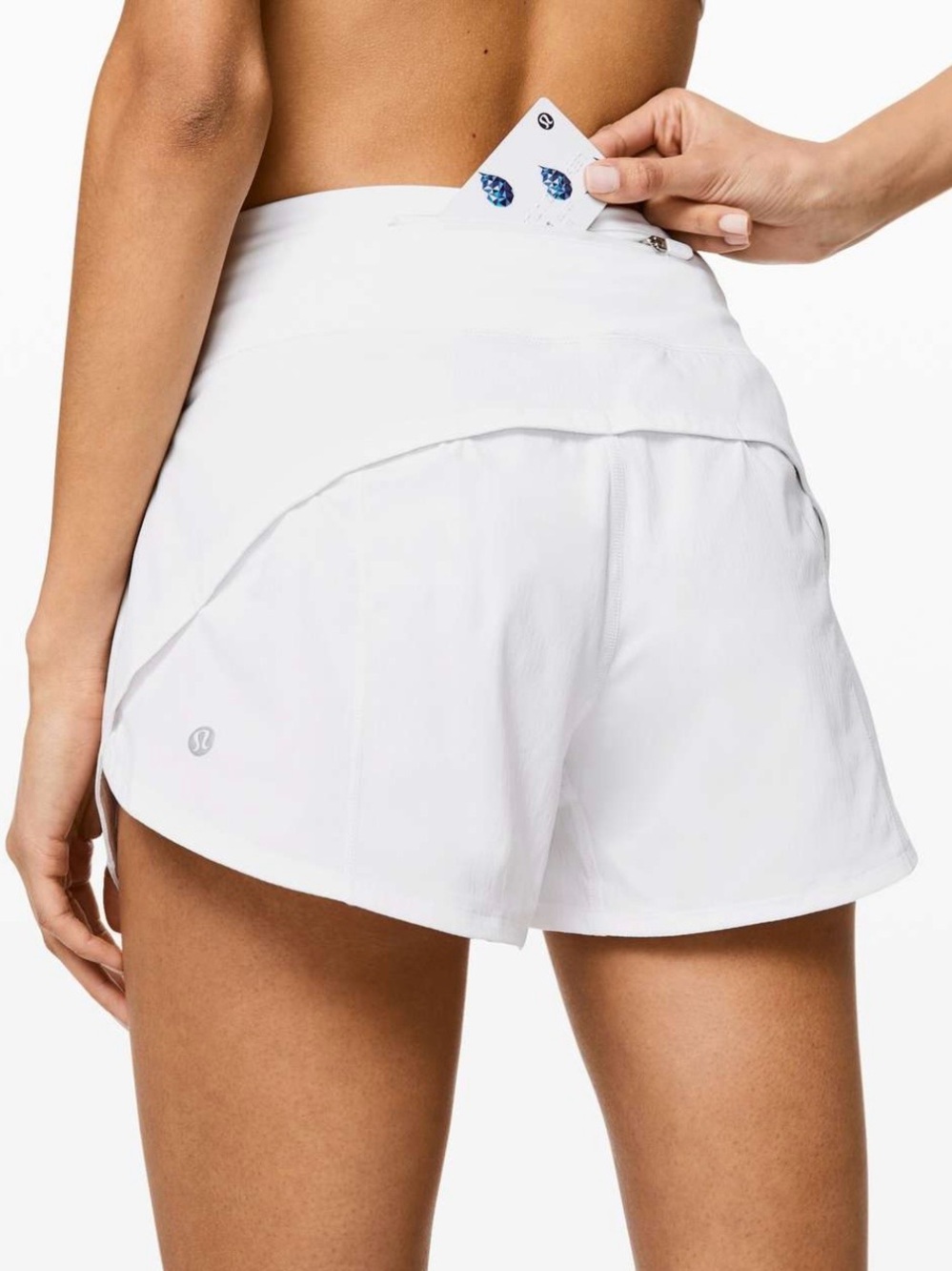 lululemon speed up short white 4” long updated fit 4 W7AVLT
